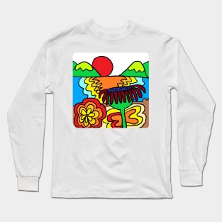 On the beach at sunset Long Sleeve T-Shirt